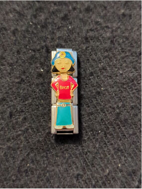 Vintage D'linQ Brat Girl Doll Italian Charm Bracelet Charms - Set Of 3
